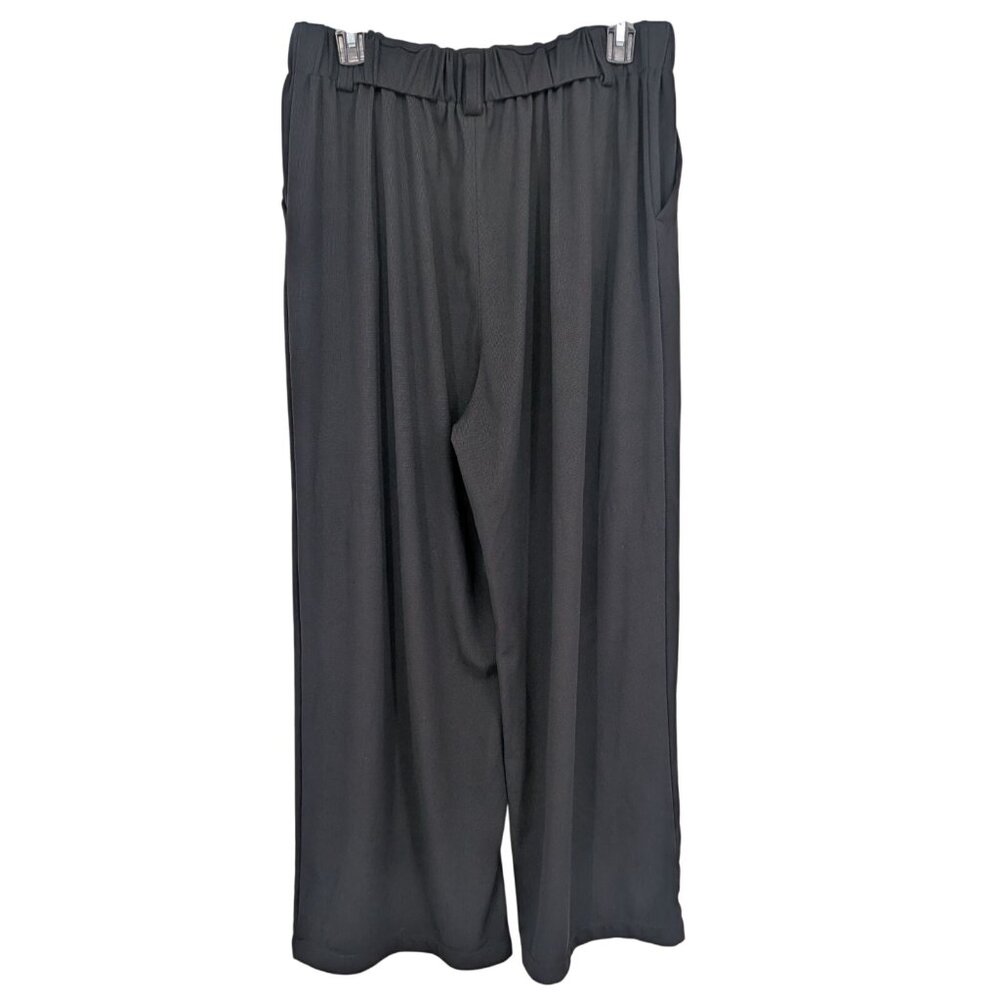 Halara Wide Leg Pleated Trousers Women Size L Pull On Pants Minimalist Stretch - Picture 2 of 12